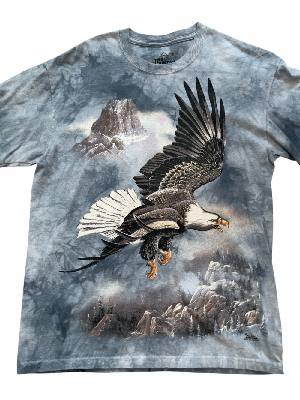 Vintage 90s The Mountain Eagle Tee Tie Dye Nature Graphic Mens M